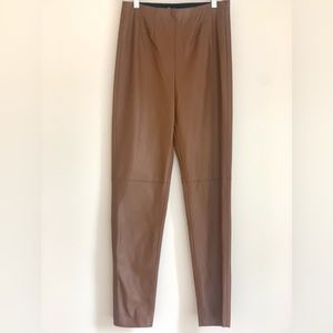 Zara Faux Leather, High Waisted pants, brown/tan, Excellent Condition, Medium